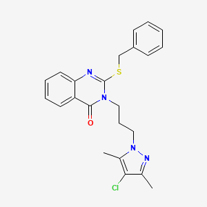 2-(BENZYLSULFANYL)-3-[3-(4-CHLORO-3,5-DIMETHYL-1H-PYRAZOL-1-YL)PROPYL]-4(3H)-QUINAZOLINONE