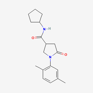 N-cyclopentyl-1-(2,5-dimethylphenyl)-5-oxo-3-pyrrolidinecarboxamide