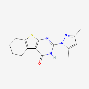 molecular formula C15H16N4OS B4811942 2-(3,5-dimethyl-1H-pyrazol-1-yl)-5,6,7,8-tetrahydro[1]benzothieno[2,3-d]pyrimidin-4(3H)-one 