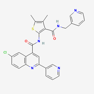 6-chloro-N-(4,5-dimethyl-3-{[(3-pyridinylmethyl)amino]carbonyl}-2-thienyl)-2-(3-pyridinyl)-4-quinolinecarboxamide