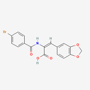 molecular formula C17H12BrNO5 B4811961 (E)-3-(1,3-benzodioxol-5-yl)-2-[(4-bromobenzoyl)amino]prop-2-enoic acid 