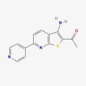 molecular formula C14H11N3OS B4812006 1-[3-AMINO-6-(PYRIDIN-4-YL)THIENO[2,3-B]PYRIDIN-2-YL]ETHAN-1-ONE 