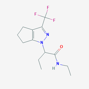 molecular formula C13H18F3N3O B4812021 N-ethyl-2-[3-(trifluoromethyl)-5,6-dihydrocyclopenta[c]pyrazol-1(4H)-yl]butanamide 