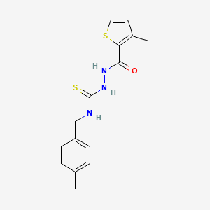 N-(4-methylbenzyl)-2-[(3-methyl-2-thienyl)carbonyl]hydrazinecarbothioamide