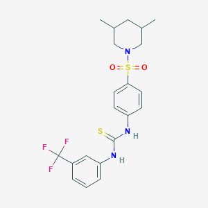 molecular formula C21H24F3N3O2S2 B4812114 1-{4-[(3,5-Dimethylpiperidin-1-yl)sulfonyl]phenyl}-3-[3-(trifluoromethyl)phenyl]thiourea 