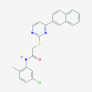 molecular formula C23H18ClN3OS B4812133 N~1~-(5-CHLORO-2-METHYLPHENYL)-2-{[4-(2-NAPHTHYL)-2-PYRIMIDINYL]SULFANYL}ACETAMIDE 