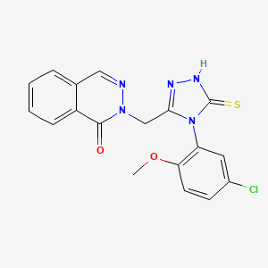 molecular formula C18H14ClN5O2S B4812183 2-{[4-(5-CHLORO-2-METHOXYPHENYL)-5-SULFANYL-4H-1,2,4-TRIAZOL-3-YL]METHYL}-1,2-DIHYDROPHTHALAZIN-1-ONE 