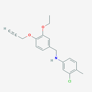 molecular formula C19H20ClNO2 B4812195 3-chloro-N-[3-ethoxy-4-(prop-2-yn-1-yloxy)benzyl]-4-methylaniline 