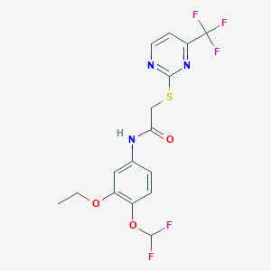 molecular formula C16H14F5N3O3S B4812212 N~1~-[4-(DIFLUOROMETHOXY)-3-ETHOXYPHENYL]-2-{[4-(TRIFLUOROMETHYL)-2-PYRIMIDINYL]SULFANYL}ACETAMIDE 