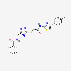 2-methyl-N-({4-methyl-5-[(2-{[4-(4-methylphenyl)-1,3-thiazol-2-yl]amino}-2-oxoethyl)thio]-4H-1,2,4-triazol-3-yl}methyl)benzamide