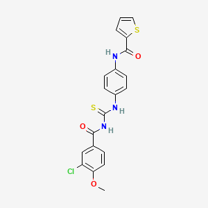 molecular formula C20H16ClN3O3S2 B4812227 N-[4-({[(3-chloro-4-methoxybenzoyl)amino]carbonothioyl}amino)phenyl]-2-thiophenecarboxamide 