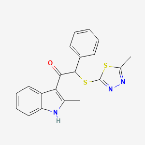 1-(2-methyl-1H-indol-3-yl)-2-[(5-methyl-1,3,4-thiadiazol-2-yl)thio]-2-phenylethanone