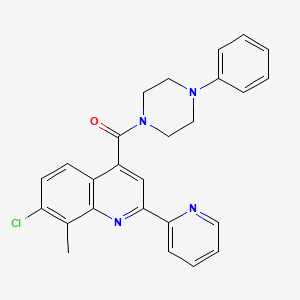 molecular formula C26H23ClN4O B4812246 [7-CHLORO-8-METHYL-2-(2-PYRIDYL)-4-QUINOLYL](4-PHENYLPIPERAZINO)METHANONE 