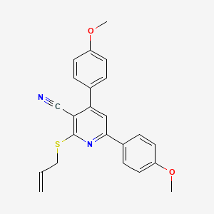 molecular formula C23H20N2O2S B4812247 2-(allylthio)-4,6-bis(4-methoxyphenyl)nicotinonitrile 