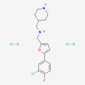 {[5-(3-chloro-4-fluorophenyl)-2-furyl]methyl}(4-piperidinylmethyl)amine dihydrochloride