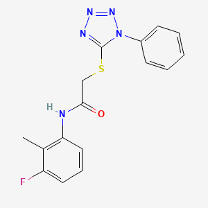 molecular formula C16H14FN5OS B4812300 N-(3-fluoro-2-methylphenyl)-2-[(1-phenyl-1H-tetrazol-5-yl)thio]acetamide 