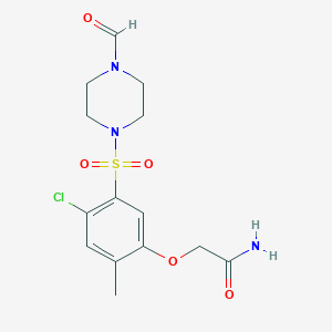 2-[4-Chloro-5-(4-formylpiperazin-1-yl)sulfonyl-2-methylphenoxy]acetamide