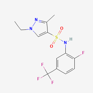 1-ethyl-N-[2-fluoro-5-(trifluoromethyl)phenyl]-3-methyl-1H-pyrazole-4-sulfonamide