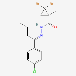 2,2-dibromo-N'-[(1E)-1-(4-chlorophenyl)butylidene]-1-methylcyclopropanecarbohydrazide