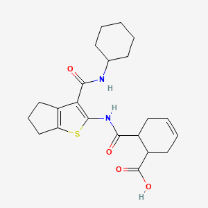 6-{[3-(cyclohexylcarbamoyl)-5,6-dihydro-4H-cyclopenta[b]thiophen-2-yl]carbamoyl}cyclohex-3-ene-1-carboxylic acid