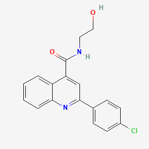 molecular formula C18H15ClN2O2 B4812383 2-(4-chlorophenyl)-N-(2-hydroxyethyl)-4-quinolinecarboxamide 