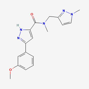 molecular formula C17H19N5O2 B4812391 5-(3-METHOXYPHENYL)-N~3~-METHYL-N~3~-[(1-METHYL-1H-PYRAZOL-3-YL)METHYL]-1H-PYRAZOLE-3-CARBOXAMIDE 