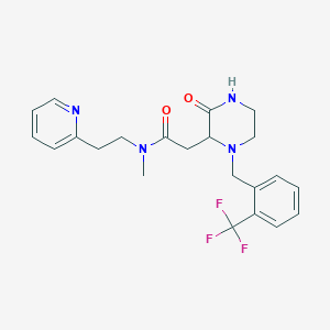 N-methyl-2-{3-oxo-1-[2-(trifluoromethyl)benzyl]-2-piperazinyl}-N-[2-(2-pyridinyl)ethyl]acetamide