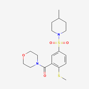 molecular formula C18H26N2O4S2 B4812435 4-[5-[(4-methyl-1-piperidinyl)sulfonyl]-2-(methylthio)benzoyl]morpholine 