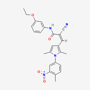 molecular formula C25H24N4O4 B4812439 (2Z)-2-cyano-3-[2,5-dimethyl-1-(4-methyl-3-nitrophenyl)-1H-pyrrol-3-yl]-N-(3-ethoxyphenyl)prop-2-enamide 