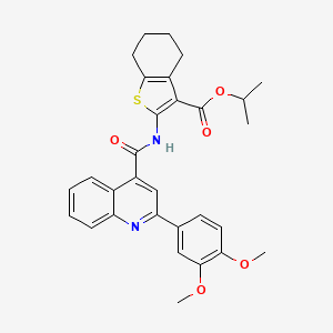 isopropyl 2-({[2-(3,4-dimethoxyphenyl)-4-quinolinyl]carbonyl}amino)-4,5,6,7-tetrahydro-1-benzothiophene-3-carboxylate