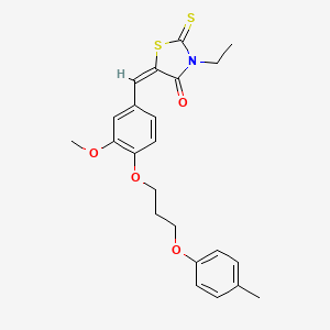 (5E)-3-ethyl-5-{3-methoxy-4-[3-(4-methylphenoxy)propoxy]benzylidene}-2-thioxo-1,3-thiazolidin-4-one