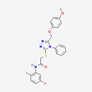 N-(5-fluoro-2-methylphenyl)-2-({5-[(4-methoxyphenoxy)methyl]-4-phenyl-4H-1,2,4-triazol-3-yl}sulfanyl)acetamide