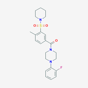 1-(2-fluorophenyl)-4-[4-methyl-3-(1-piperidinylsulfonyl)benzoyl]piperazine