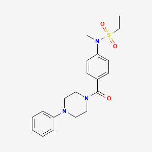 molecular formula C20H25N3O3S B4812502 N-methyl-N-{4-[(4-phenyl-1-piperazinyl)carbonyl]phenyl}ethanesulfonamide 