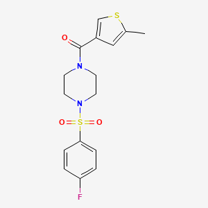 {4-[(4-FLUOROPHENYL)SULFONYL]PIPERAZINO}(5-METHYL-3-THIENYL)METHANONE