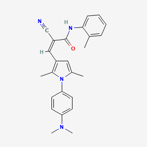 molecular formula C25H26N4O B4812519 (2Z)-2-cyano-3-{1-[4-(dimethylamino)phenyl]-2,5-dimethyl-1H-pyrrol-3-yl}-N-(2-methylphenyl)prop-2-enamide 