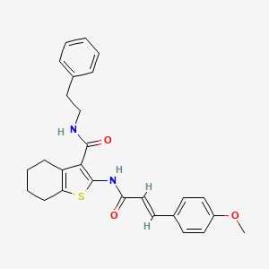 2-{[3-(4-methoxyphenyl)acryloyl]amino}-N-(2-phenylethyl)-4,5,6,7-tetrahydro-1-benzothiophene-3-carboxamide