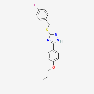 molecular formula C19H20FN3OS B4812585 5-(4-butoxyphenyl)-3-[(4-fluorophenyl)methylsulfanyl]-1H-1,2,4-triazole 