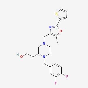 2-(1-(3,4-difluorobenzyl)-4-{[5-methyl-2-(2-thienyl)-1,3-oxazol-4-yl]methyl}-2-piperazinyl)ethanol