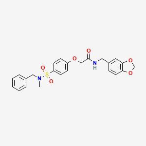 molecular formula C24H24N2O6S B4812610 N-(1,3-benzodioxol-5-ylmethyl)-2-[4-[benzyl(methyl)sulfamoyl]phenoxy]acetamide 