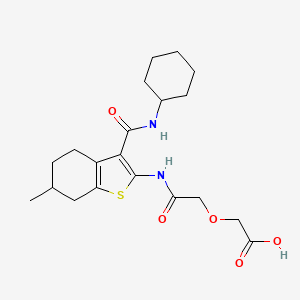 molecular formula C20H28N2O5S B4812630 2-({[3-(CYCLOHEXYLCARBAMOYL)-6-METHYL-4,5,6,7-TETRAHYDRO-1-BENZOTHIOPHEN-2-YL]CARBAMOYL}METHOXY)ACETIC ACID 