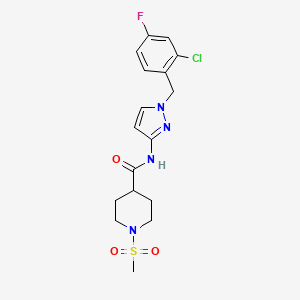 N~4~-[1-(2-CHLORO-4-FLUOROBENZYL)-1H-PYRAZOL-3-YL]-1-(METHYLSULFONYL)-4-PIPERIDINECARBOXAMIDE