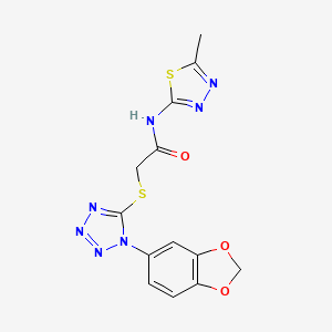 2-[1-(1,3-benzodioxol-5-yl)tetrazol-5-yl]sulfanyl-N-(5-methyl-1,3,4-thiadiazol-2-yl)acetamide