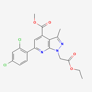 molecular formula C19H17Cl2N3O4 B4812665 methyl 6-(2,4-dichlorophenyl)-1-(2-ethoxy-2-oxoethyl)-3-methyl-1H-pyrazolo[3,4-b]pyridine-4-carboxylate 