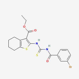 molecular formula C19H19BrN2O3S2 B4812675 Ethyl 2-({[(3-bromophenyl)carbonyl]carbamothioyl}amino)-4,5,6,7-tetrahydro-1-benzothiophene-3-carboxylate 