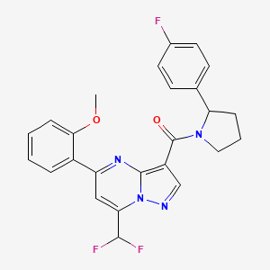 molecular formula C25H21F3N4O2 B4812687 7-(difluoromethyl)-3-{[2-(4-fluorophenyl)-1-pyrrolidinyl]carbonyl}-5-(2-methoxyphenyl)pyrazolo[1,5-a]pyrimidine 