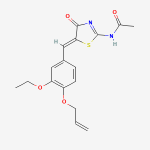 N-{(5Z)-5-[3-ethoxy-4-(prop-2-en-1-yloxy)benzylidene]-4-oxo-4,5-dihydro-1,3-thiazol-2-yl}acetamide