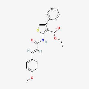 molecular formula C23H21NO4S B4812755 ethyl 2-{[3-(4-methoxyphenyl)acryloyl]amino}-4-phenyl-3-thiophenecarboxylate 