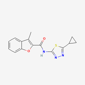 molecular formula C15H13N3O2S B4812760 N-(5-cyclopropyl-1,3,4-thiadiazol-2-yl)-3-methyl-1-benzofuran-2-carboxamide 