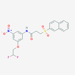 molecular formula C21H18F2N2O6S B4812787 N~1~-[3-(2,2-DIFLUOROETHOXY)-5-NITROPHENYL]-3-(2-NAPHTHYLSULFONYL)PROPANAMIDE 